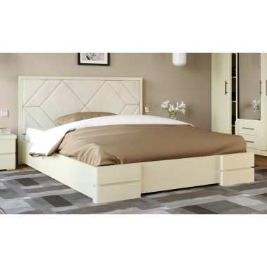 Кровать двуспальная Arbor Drev 160x190 Тиффани с подъемным механизмом дерево бук Белый