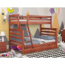 Кровать Двухъярусная с Ящиками 80х120х190 Wellmebely Кай Трансформер сосна Яблоня Л6