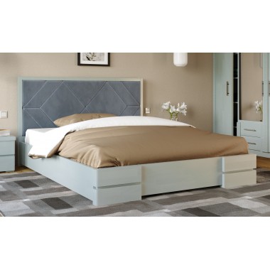 Кровать двуспальная Arbor Drev 180x190 Тиффани с подъемным механизмом дерево бук Серый