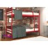 Кровать металлическая двухъярусная 80x190 Метакам Флай Дуо Красный лак