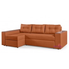 Диван Угловой Валентин Киевский Стандарт 250х160 Еврокнижка Велюр Коричневый Алоба (13)