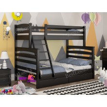 Кровать Двухъярусная с Ящиками 80х120х190 Wellmebely Кай Трансформер сосна Венге Л6