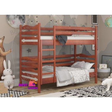 Кровать Двухъярусная 80х190 Wellmebely Эрика Трансформер сосна Яблоня Л6