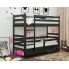 Кровать Двухъярусная с Ящиками 80х190 и бортиком защитным внизу Wellmebely Соня Трансформер сосна Венге Л6