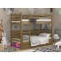 Кровать Двухъярусная с Ящиками 80х190 Wellmebely Эрика Трансформер сосна Орех Светлый Л6
