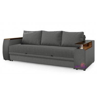 Диван Прямой Соната Киевский Стандарт 255х110 Еврокнижка Велюр Серый Флокс (90)