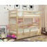Кровать Двухъярусная с Ящиками 80х190 и бортиком защитным внизу Wellmebely Соня Трансформер сосна Бук Л6