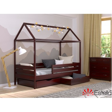 Кровать Детская с ящиками 90х190 Без бортика Estella Амми Махонь (Массив-104) Л4