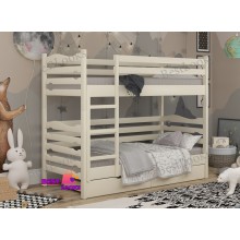 Кровать Двухъярусная с Ящиками 80х190 Wellmebely Эрика Трансформер сосна Бежевый Л6