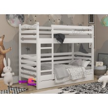 Кровать Двухъярусная с Ящиками 80х190 Wellmebely Эрика Трансформер сосна Белый Л6