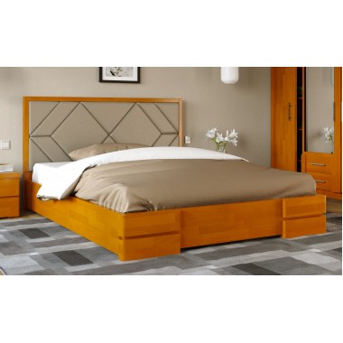 Кровать двуспальная Arbor Drev 160x190 Тиффани с подъемным механизмом дерево бук Ольха