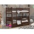 Кровать Двухъярусная с Ящиками 80х190 и бортиком защитным внизу Wellmebely Эрика Трансформер сосна Орех Темный Л6