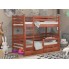 Кровать Двухъярусная с Ящиками 80х190 и бортиком защитным внизу Wellmebely Эрика Трансформер сосна Яблоня Л6