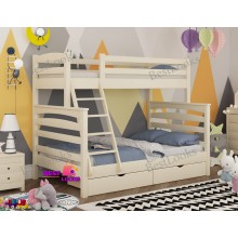 Кровать Двухъярусная с Ящиками 80х120х190 Wellmebely Кай Трансформер сосна Бежевый Л6