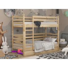 Кровать Двухъярусная с Ящиками 80х190 Wellmebely Эрика Трансформер сосна Бук Л6