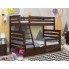 Кровать Двухъярусная с Ящиками 80х120х190 и бортиком защитным внизу Wellmebely Кай Трансформер сосна Орех Темный Л6